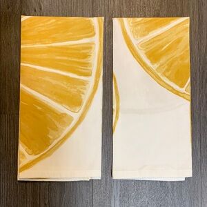 NWOT Set of 2 Threshold Lemon Slice 100% Cotton Hand Towels